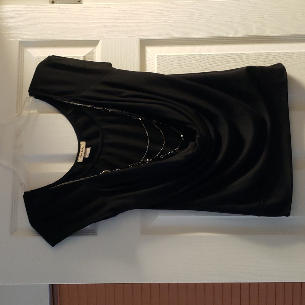 Long Cowl Neck Shirt with Necklace